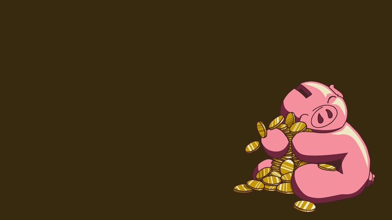 Pink Pig with Coins