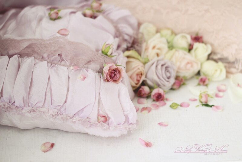 Pink Pillow with Roses