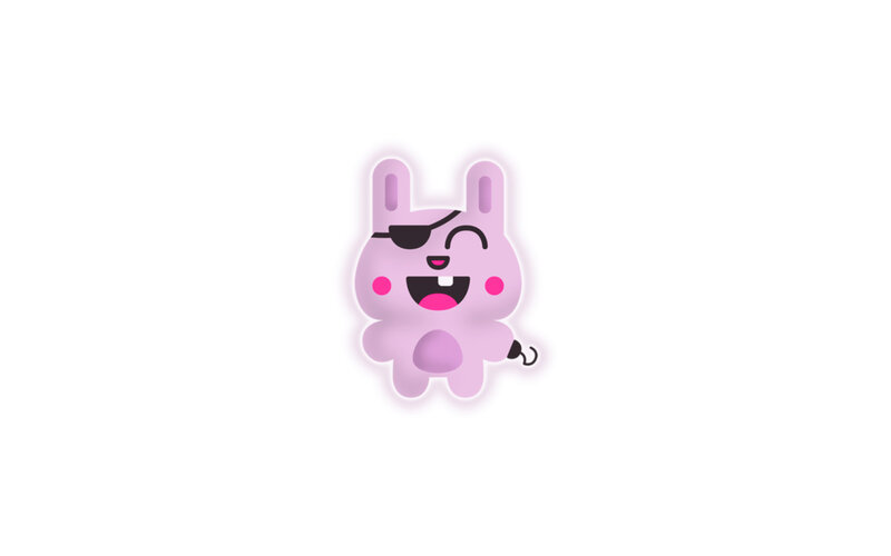 pink pirate bunny character