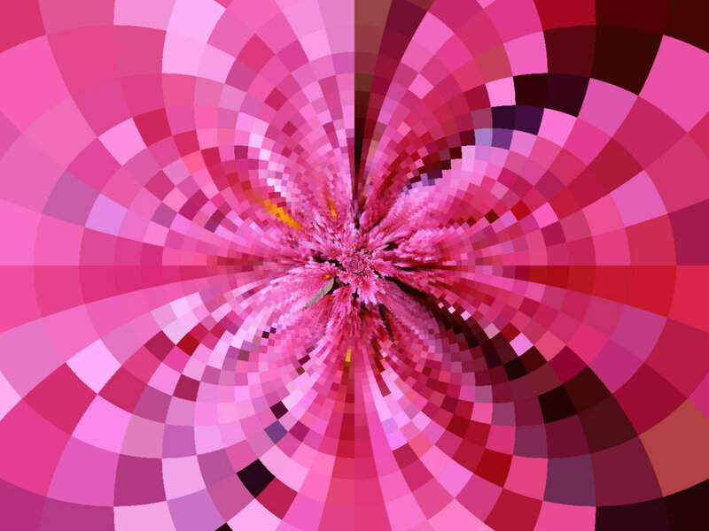 Pink Pixelated Spiral