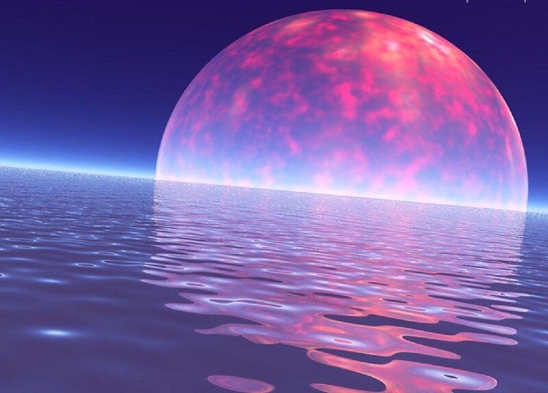 Pink Planet over Water — Purple