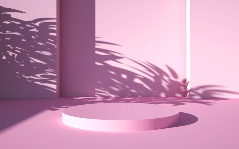 Pink Podium with Shadows