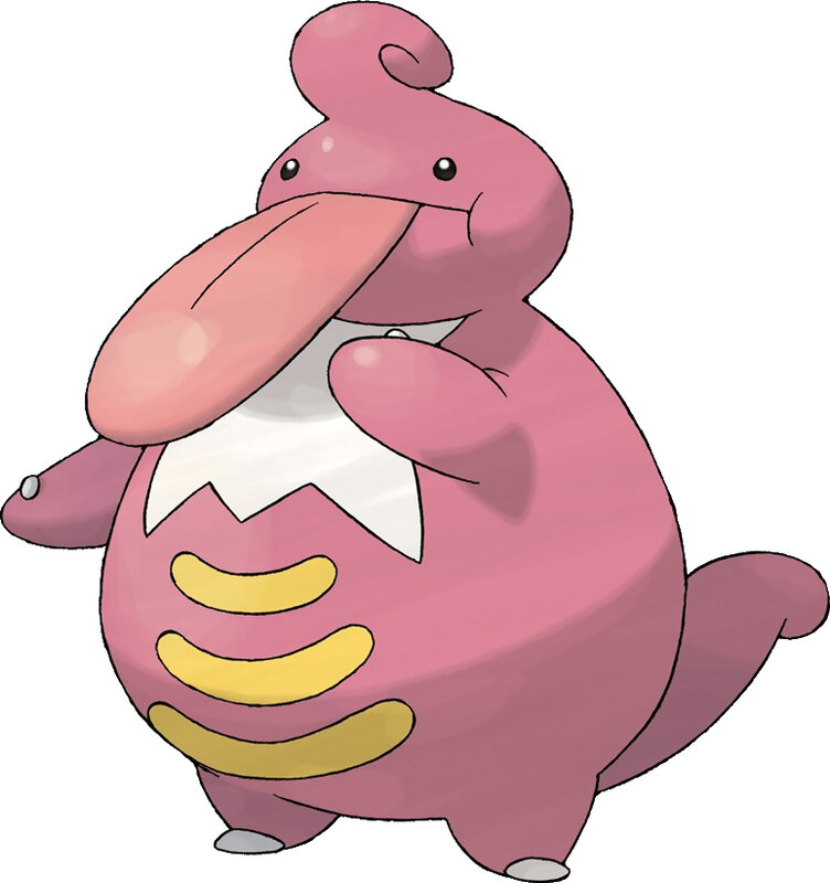 Pink Pokémon with long tongue