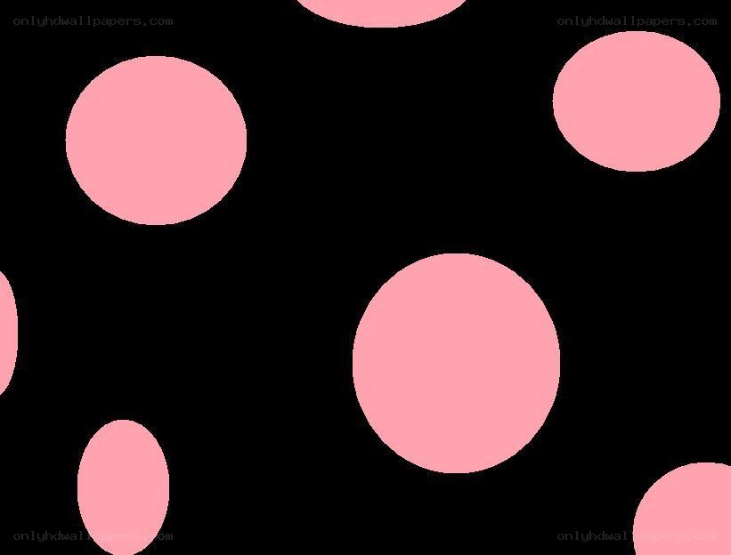 pink polka dots on black