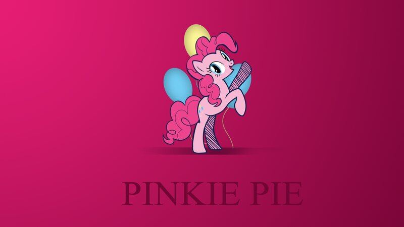 Pink Pony Character — Playful, Digital Art, Balloons, Comb