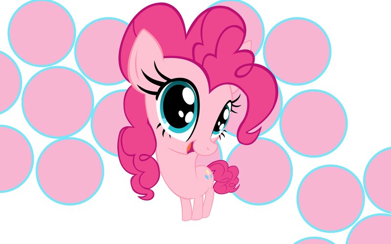 Pink Pony Character — Playful, Digital Art, Circles