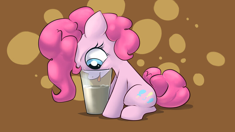 Pink Pony Drinking Milk