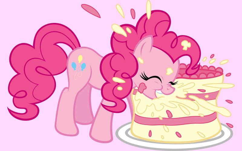 Pink Pony Eating Cake