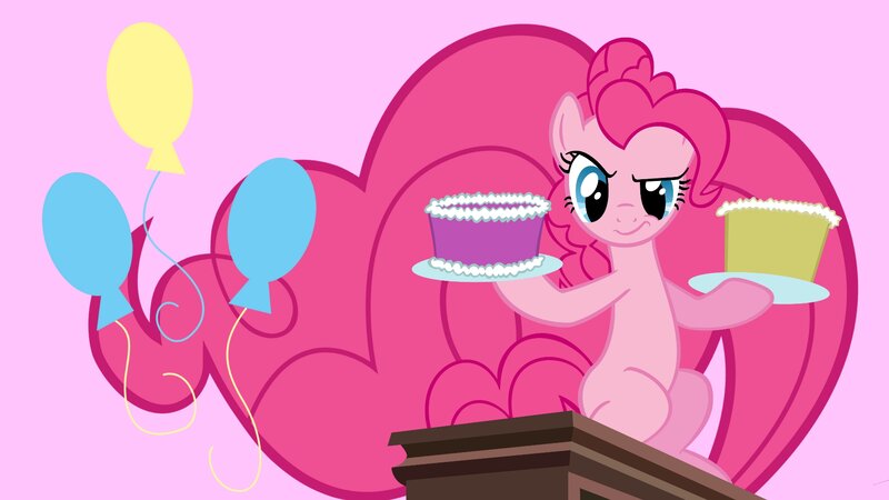 Pink Pony Holding Cakes