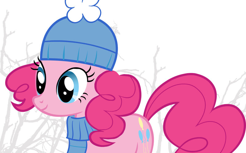 Pink Pony in Winter Hat