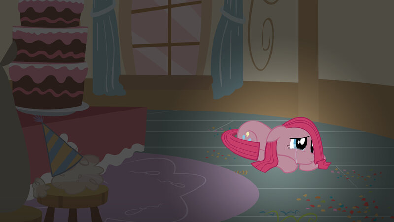 Pink Pony Lying on Floor