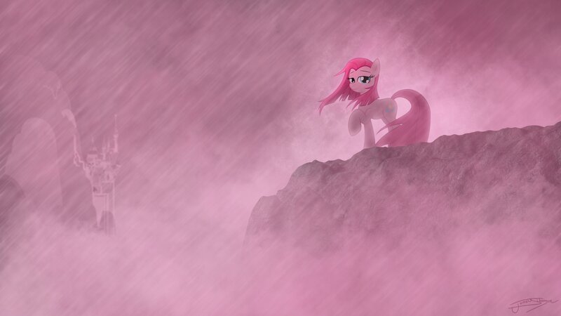 Pink Pony on a Cliff