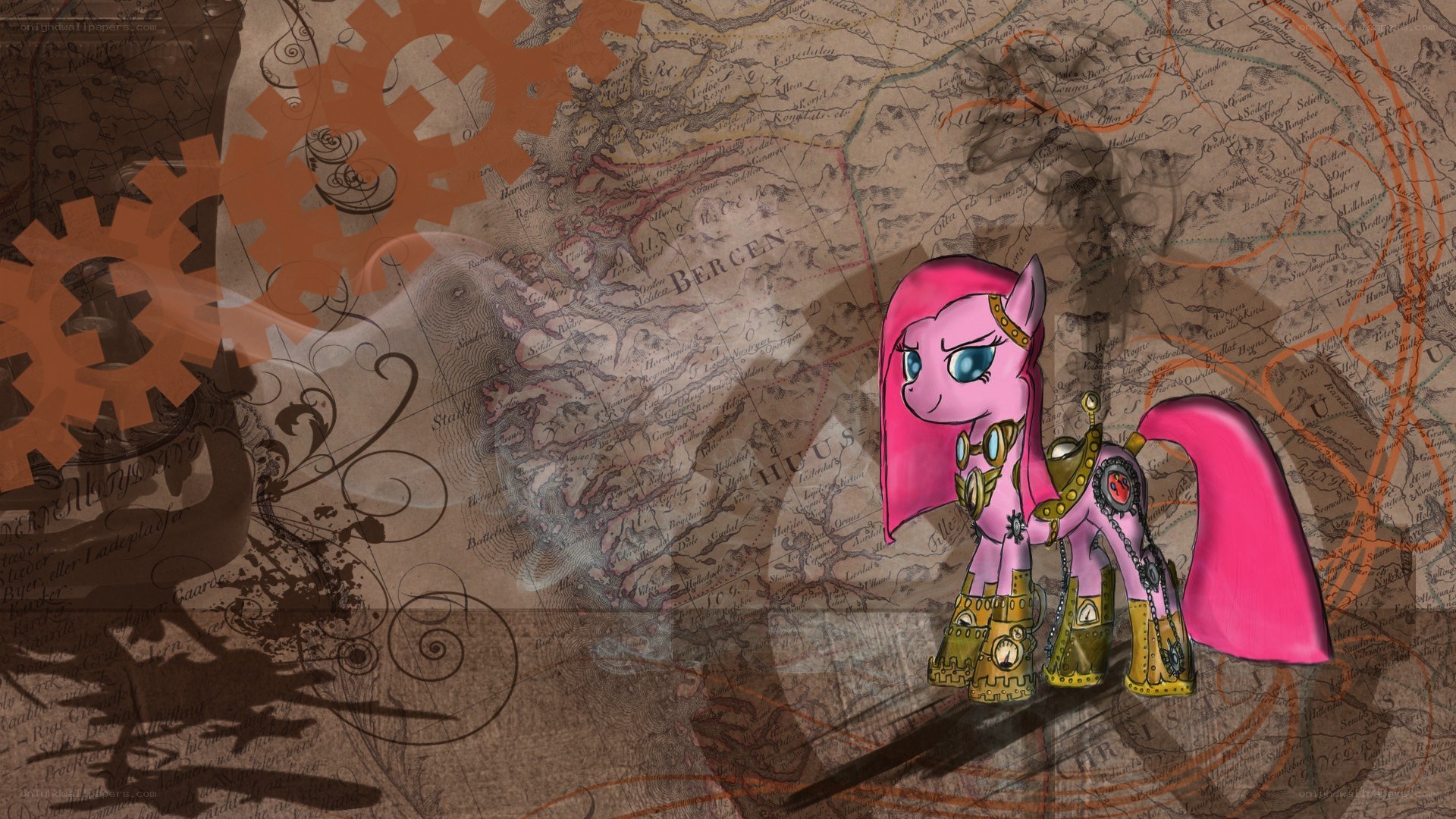 Pink pony steampunk character
