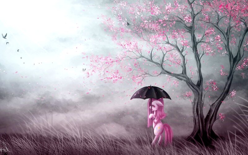 Pink Pony under Tree