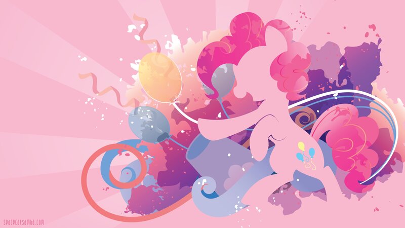 Pink Pony with Balloons — Festive