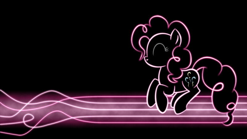 Pink Pony with Glowing Outline