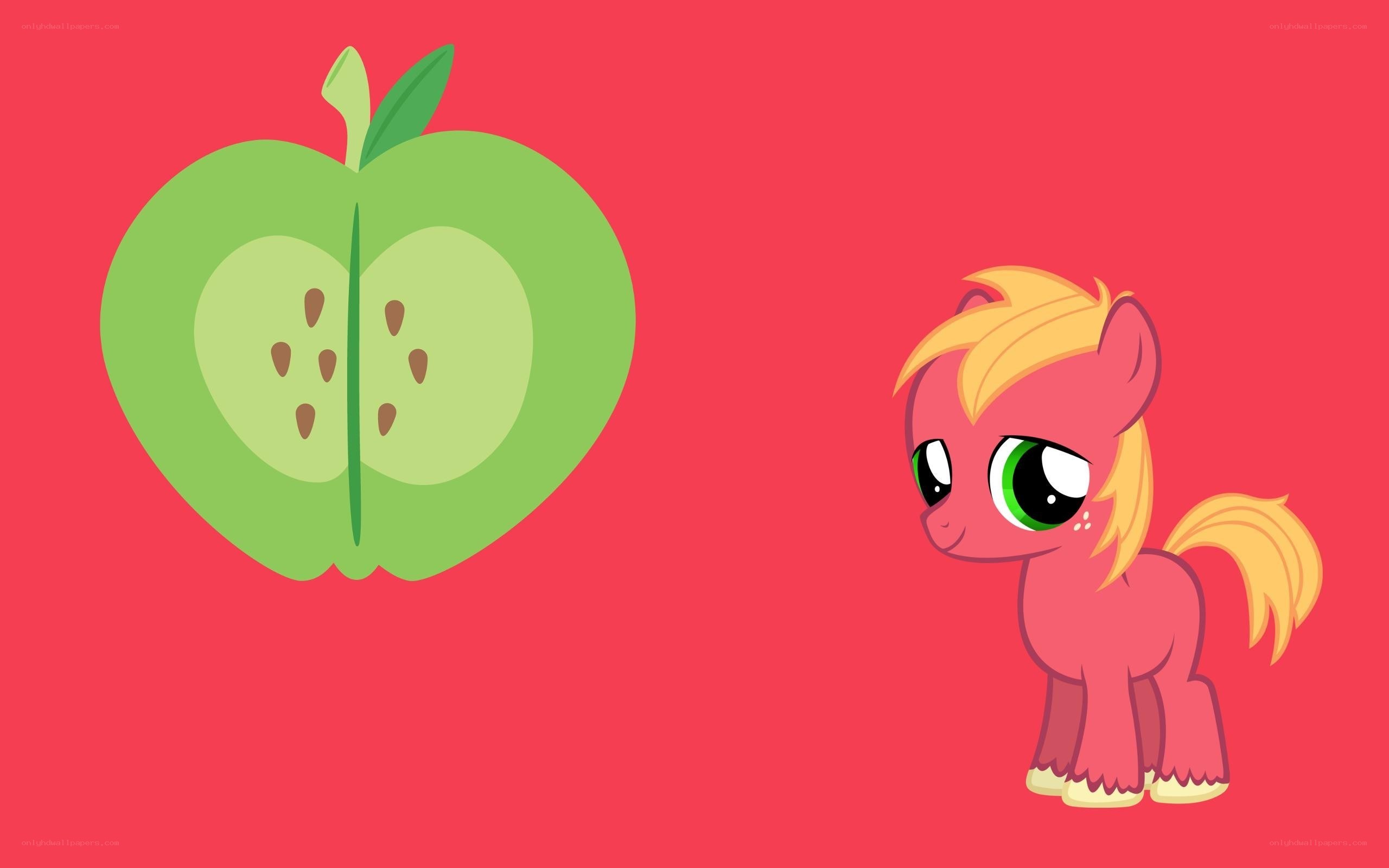 Pink pony with green apple
