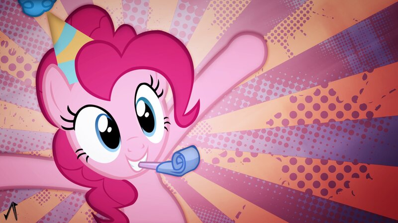 Pink Pony with Party Hat