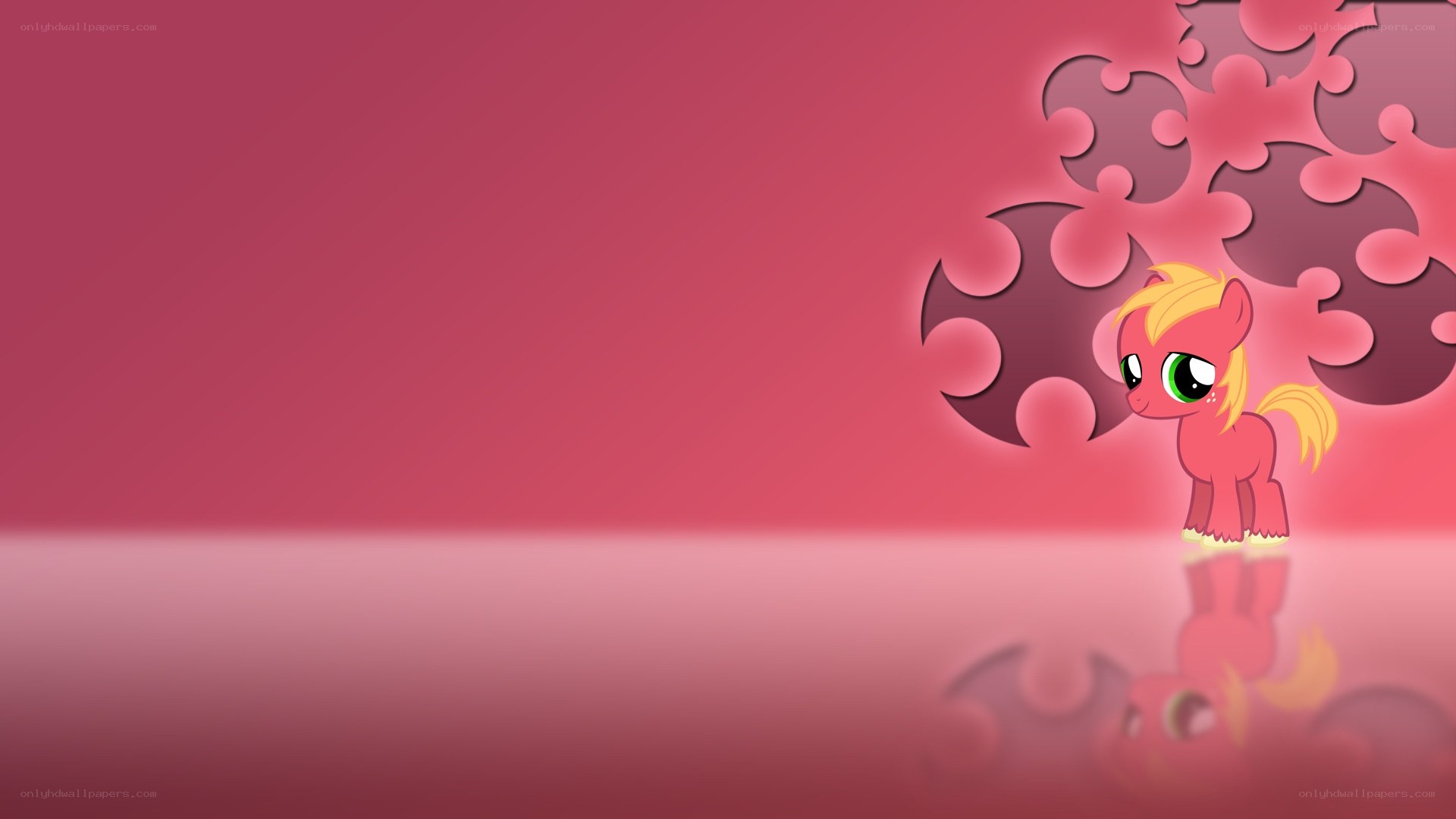 Pink pony with puzzle background