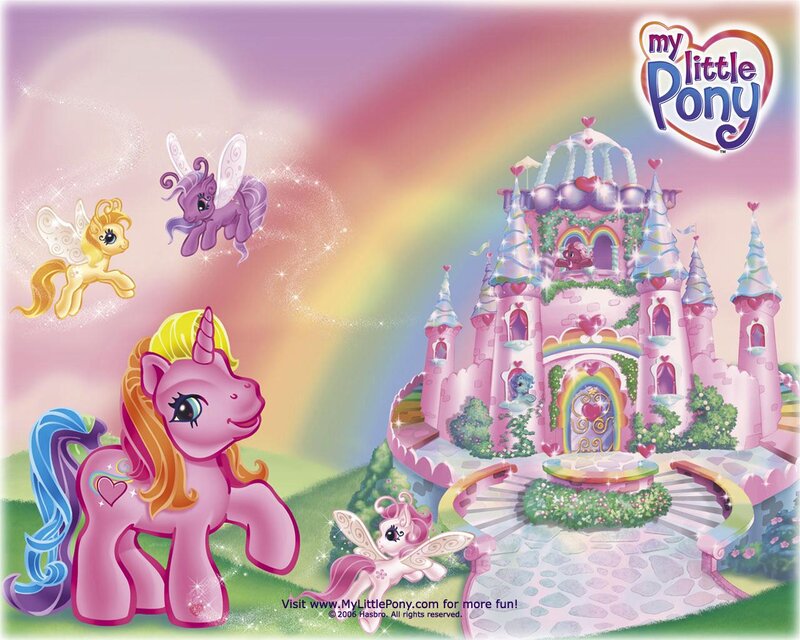 Pink Pony with Rainbow Castle