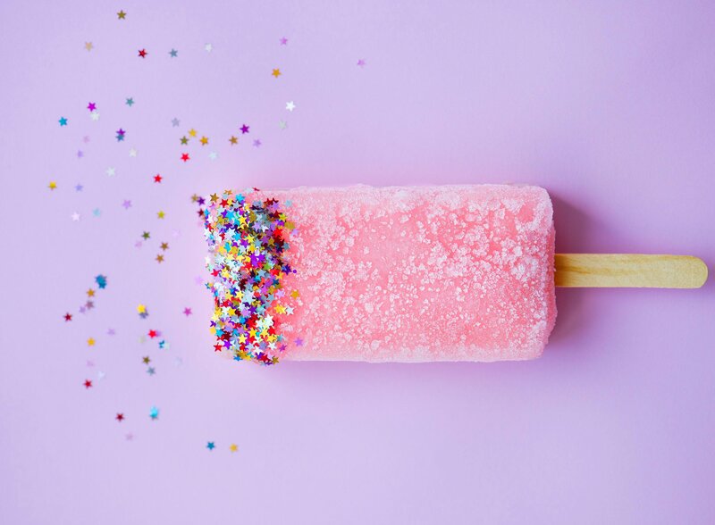 Pink Popsicle with Sprinkles