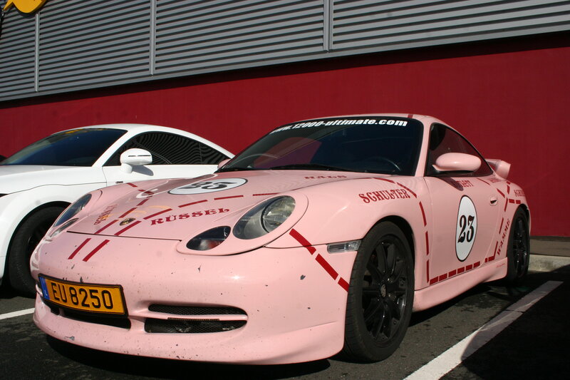 Pink Porsche Race Car