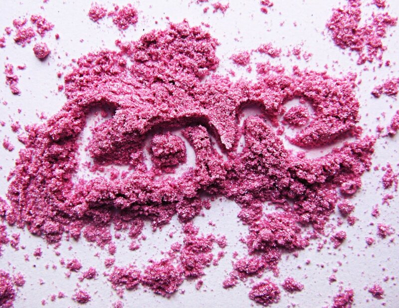 Pink Powder Spelling Love