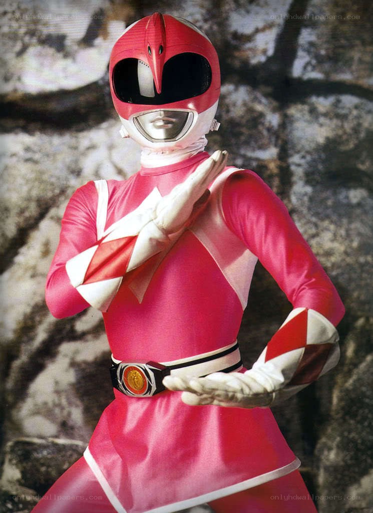 Pink Power Ranger in action pose