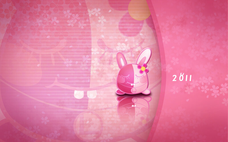Pink Rabbit Character