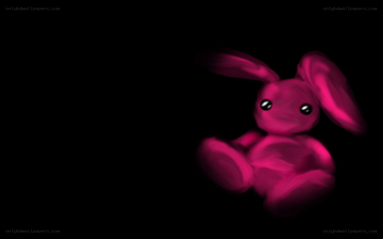 pink rabbit in darkness