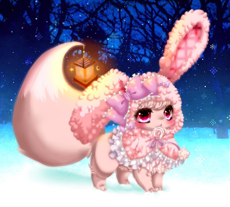 Pink Rabbit in Snow