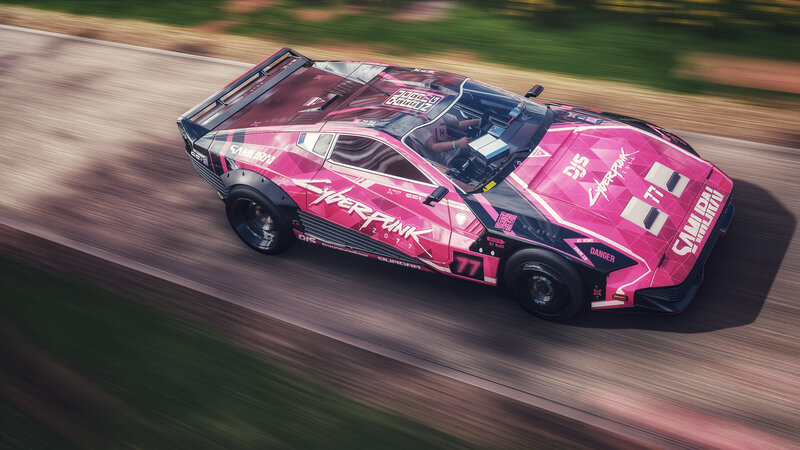Pink Race Car on Track — Dynamic