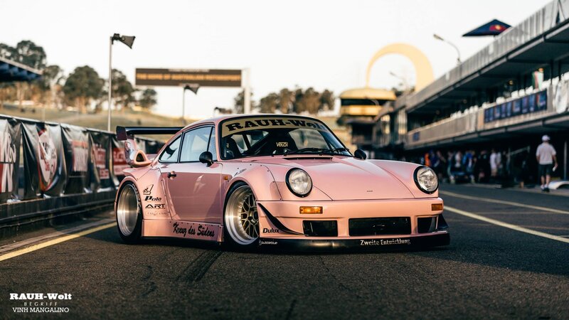 Pink Race Car on Track