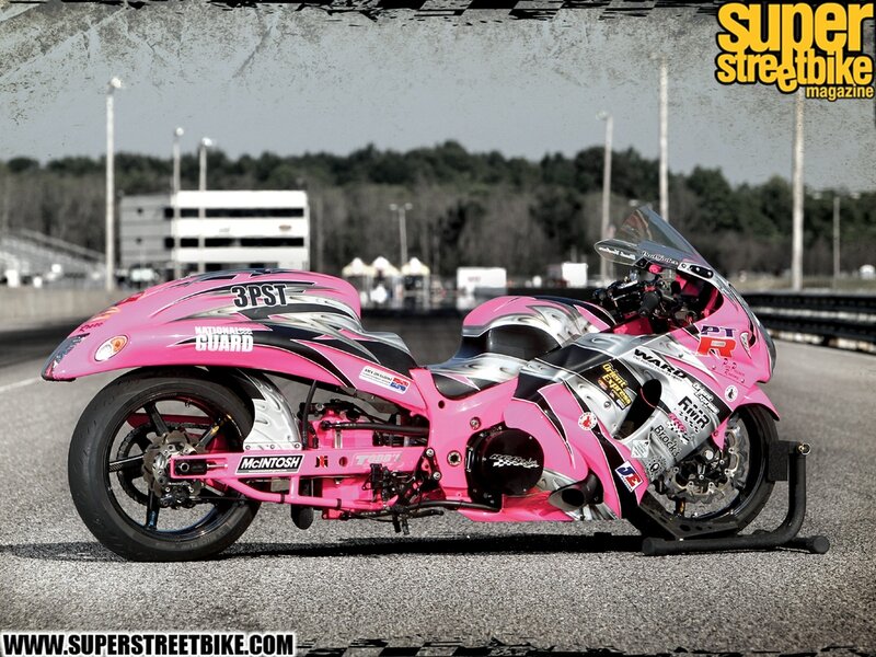 Pink Racing Motorcycle — Dramatic