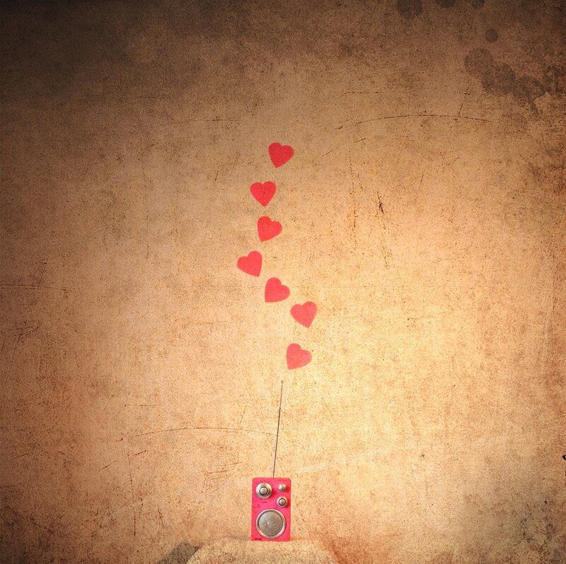 Pink Radio with Hearts