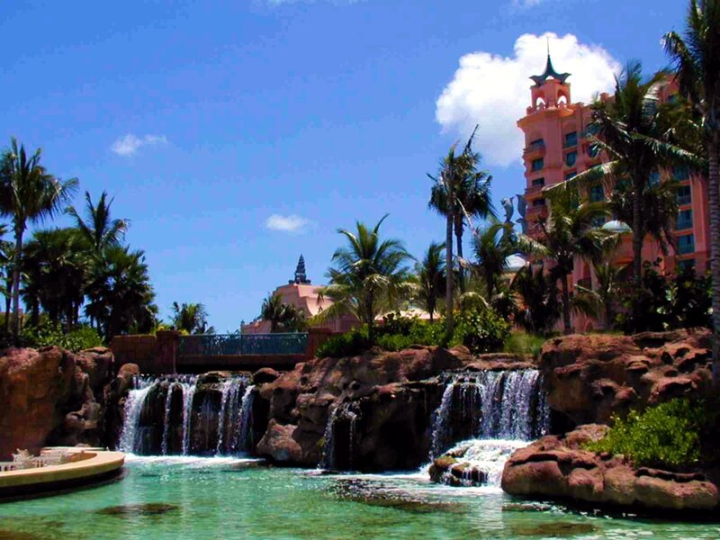 Pink Resort with Waterfalls