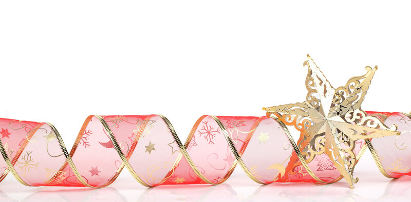 Pink Ribbon with Star Ornament