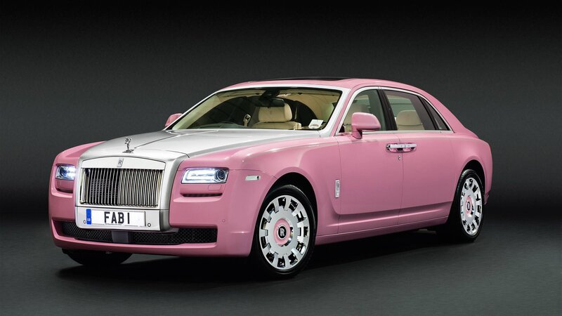 Pink Rolls-Royce Sedan — Dramatic