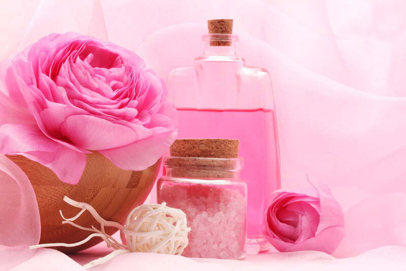 Pink Rose and Bath Products