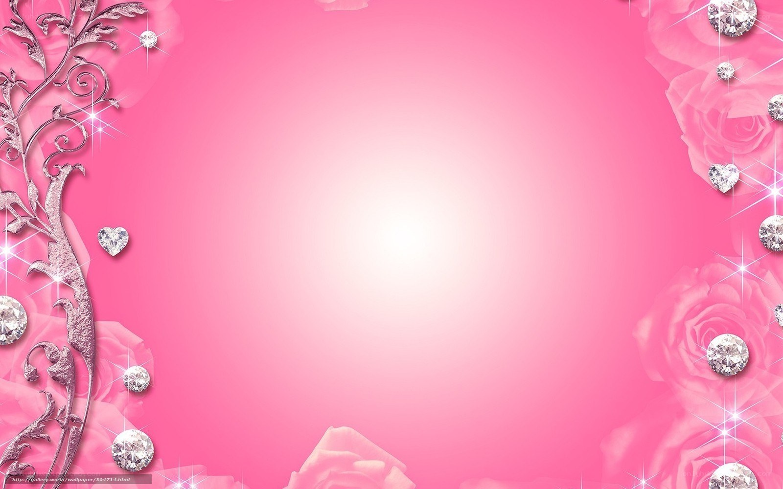 pink rose and diamond frame