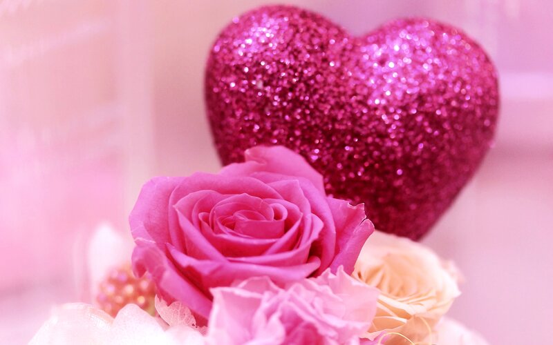 Pink Rose and Heart
