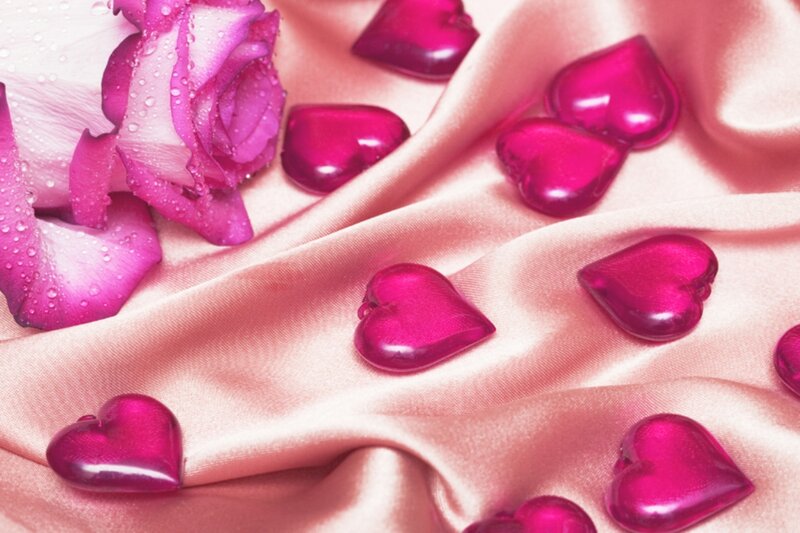 Pink Rose and Hearts — Romantic