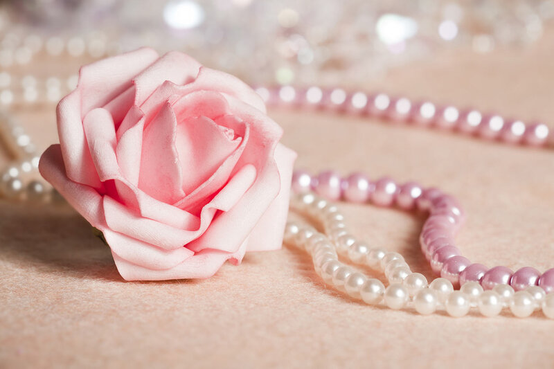 Pink Rose and Pearls — Soft