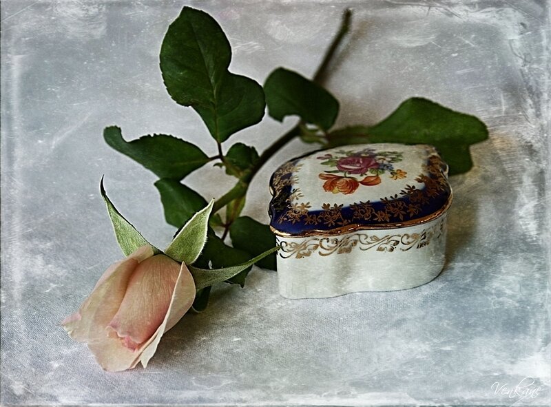 Pink Rose and Porcelain Box