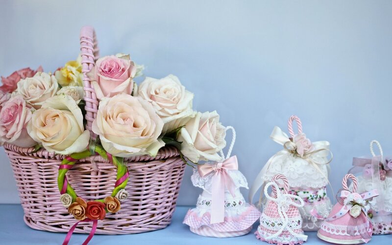 Pink Rose Basket — Calm, Photograph
