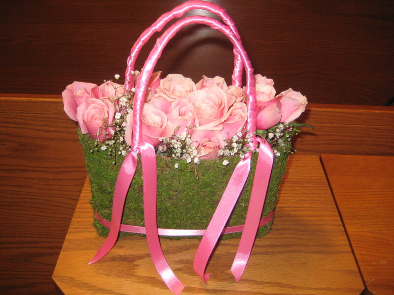 Pink Rose Basket — Festive