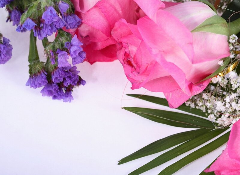 Pink Rose Bouquet — Calm, Photograph, Purple Flowers