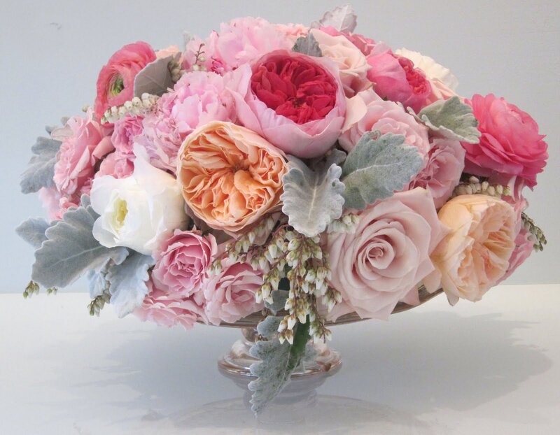 Pink Rose Bouquet — Calm, Photograph, Roses, Silver Leaf