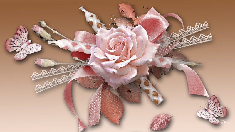 Pink Rose Bouquet — Elegant, Digital Art