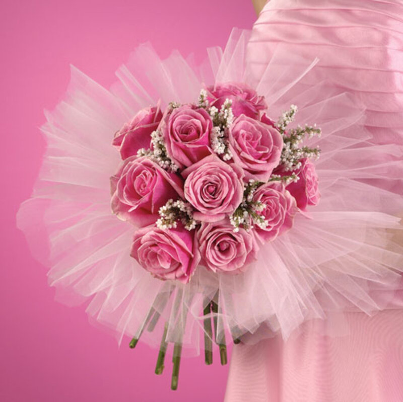 Pink Rose Bouquet — Festive, Photograph, Tulle